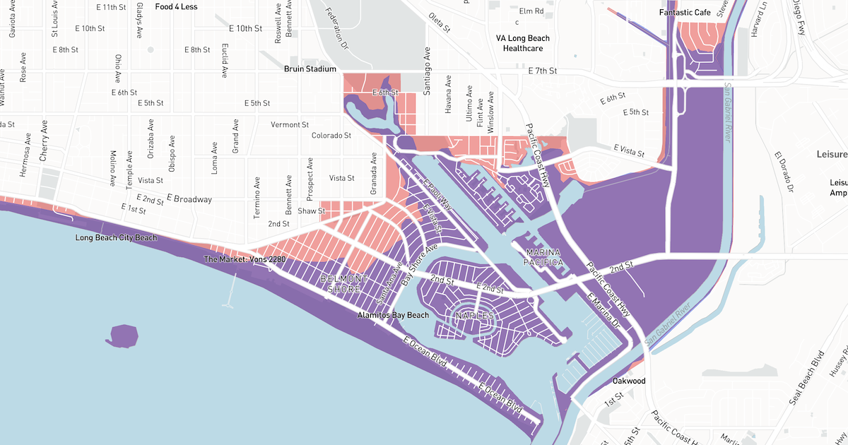 Mapas de tsunamis de Los Ángeles seguimiento del riesgo a lo largo de