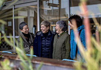 Members of a Japanese-language family support group under NAMI South Bay that includes many first-generation Japanese mothers meet up for lunch. Select to go to the story.